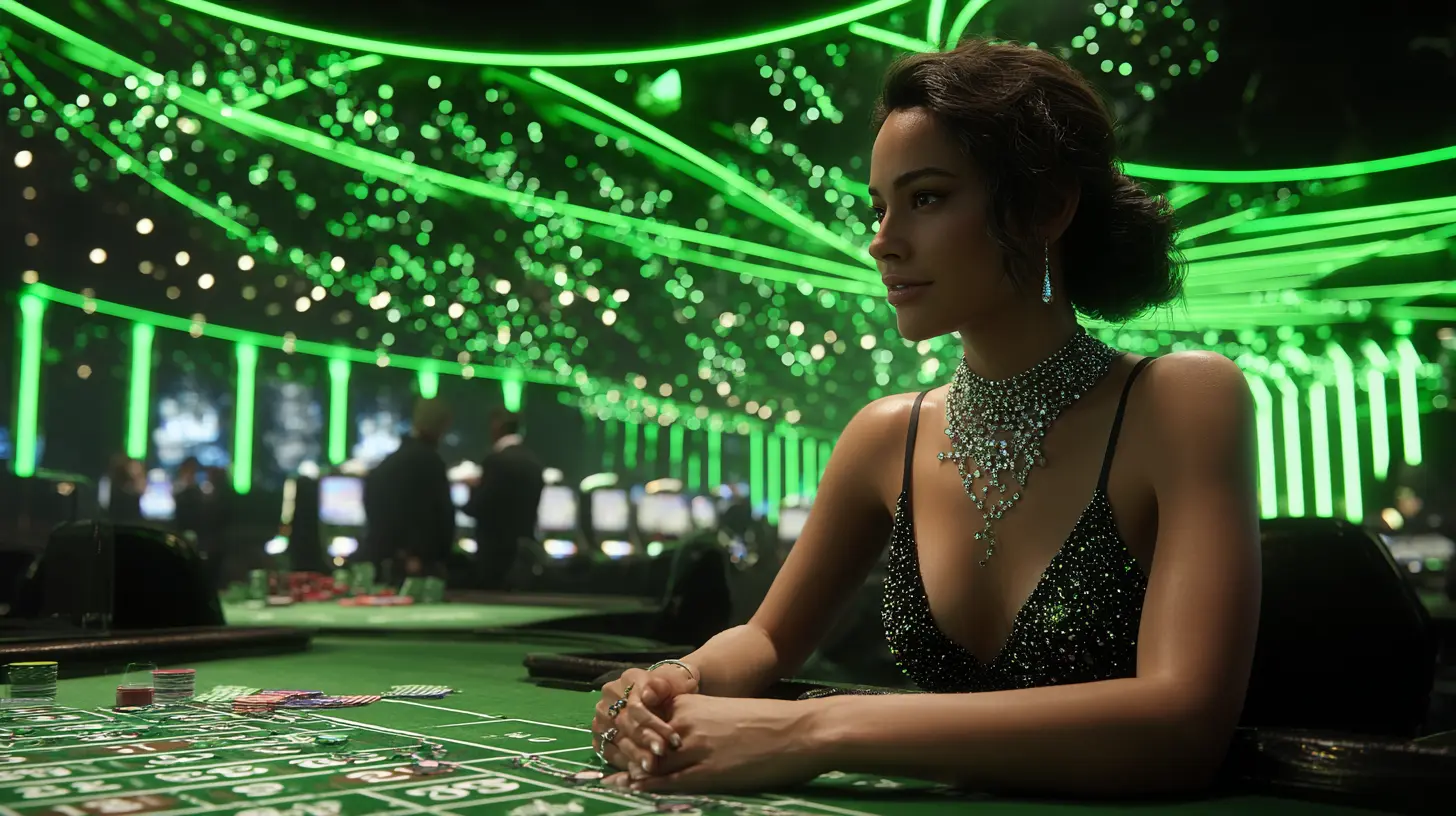 Mesa de casino en vivo de Jugabet Argentina con crupier atendiendo cartas